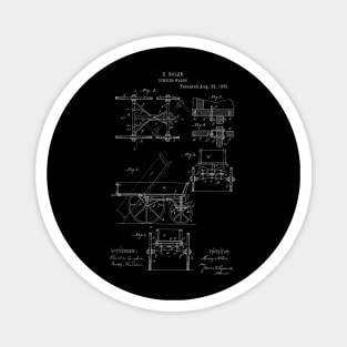 Dumping Wagon Vintage Patent Hand Drawing Magnet